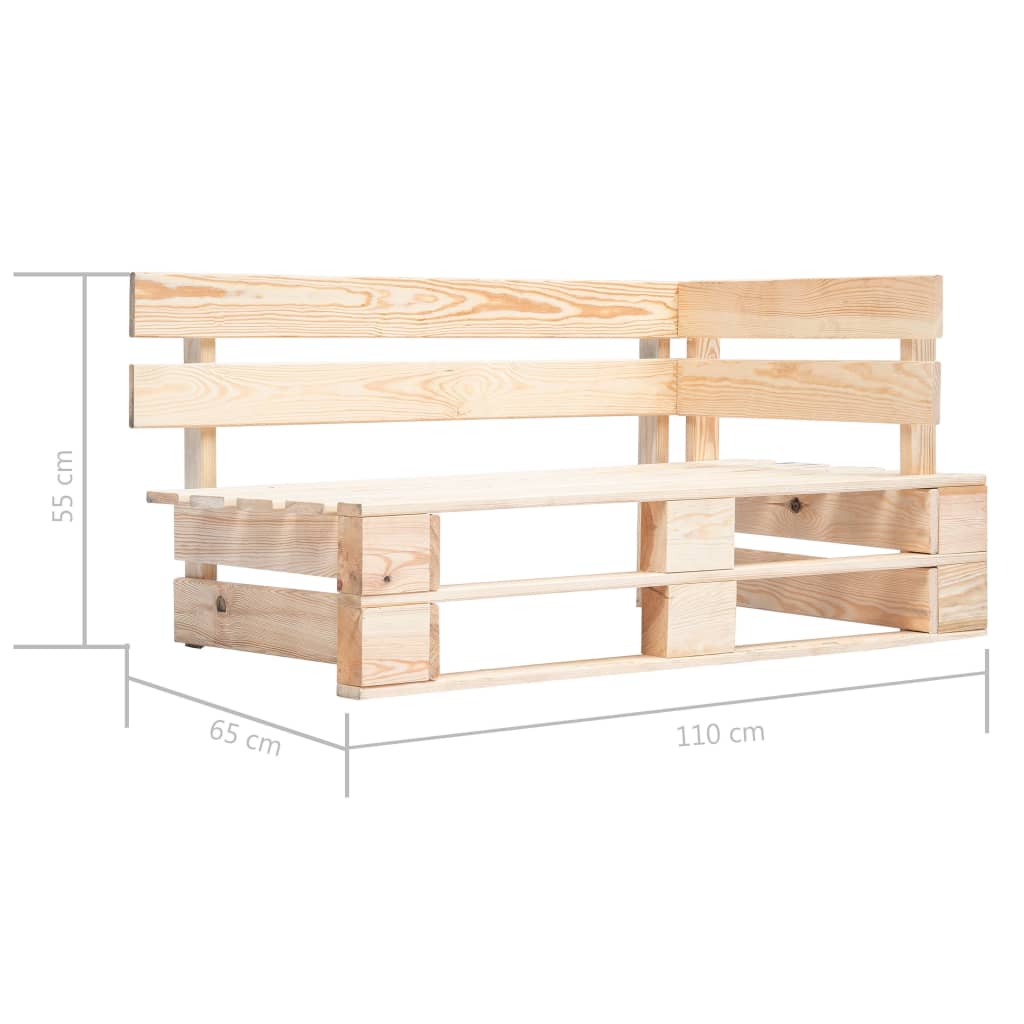 vidaXL Pallsoffa 2-sits med dynor impregnerad furu