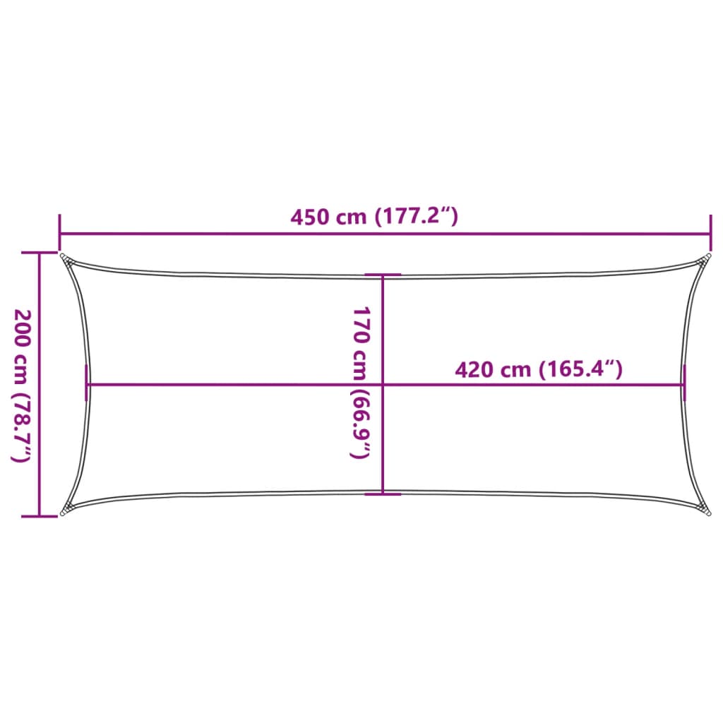 vidaXL Solsegel sandfärgat 4,5x2 m 100% polyesteroxford