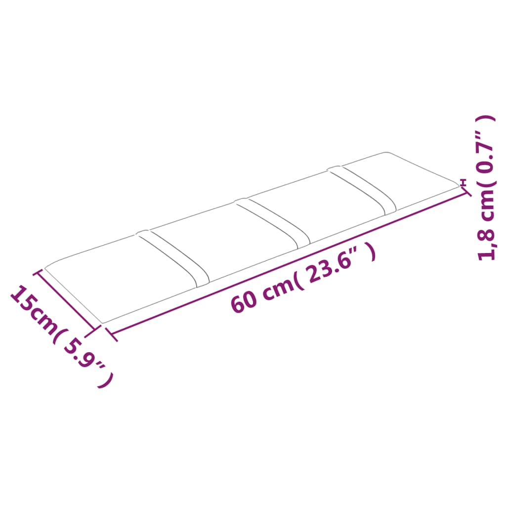 vidaXL Väggpaneler 12 st ljusgrå 60x15 cm sammet 1,08 m²