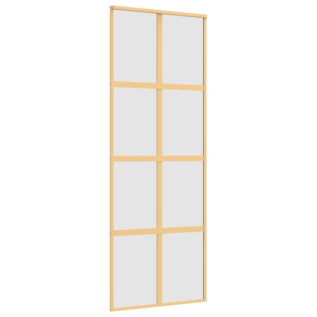 vidaXL Skjutdörr guld 76x205 cm frostat ESG-glas och aluminium