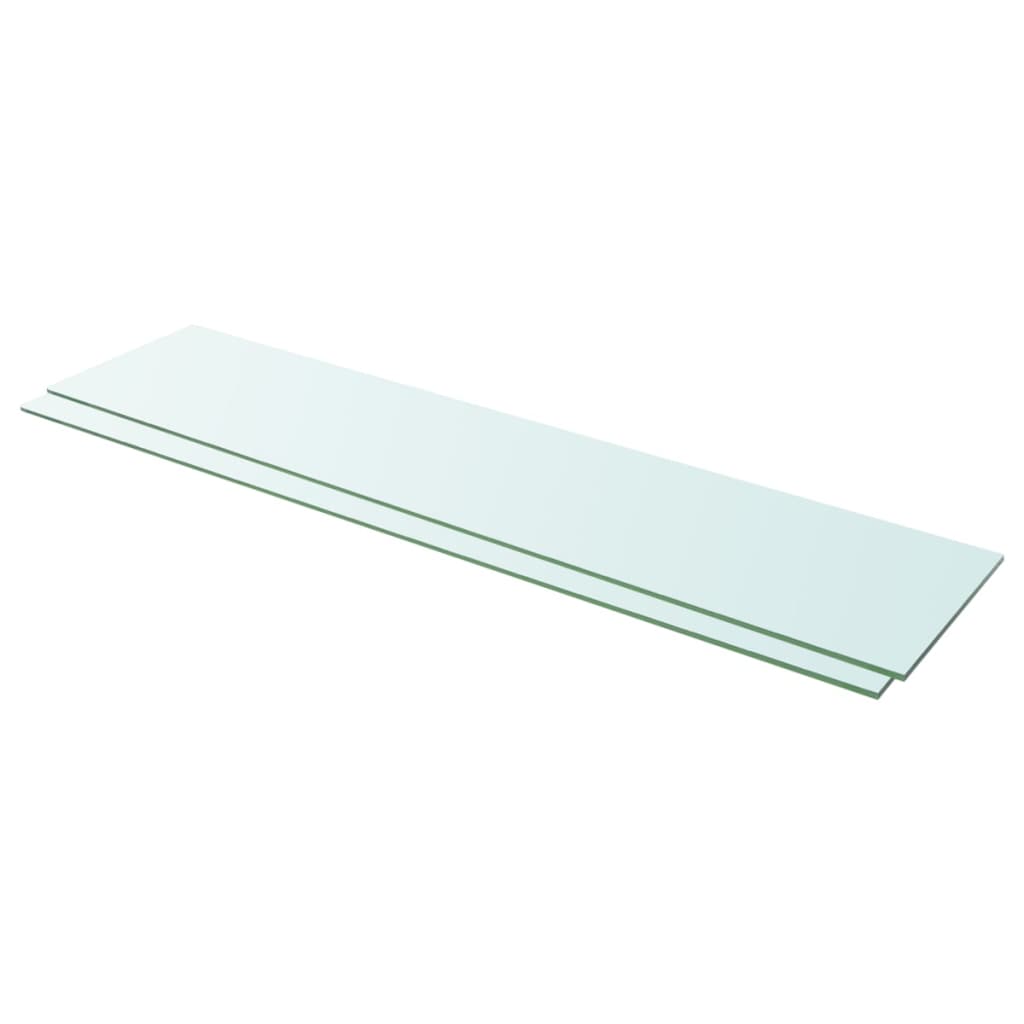 vidaXL Hyllplan 2 st glas genomskinlig 110x25 cm