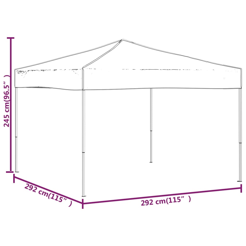 vidaXL Hopfällbart partytält vit 3x3 m