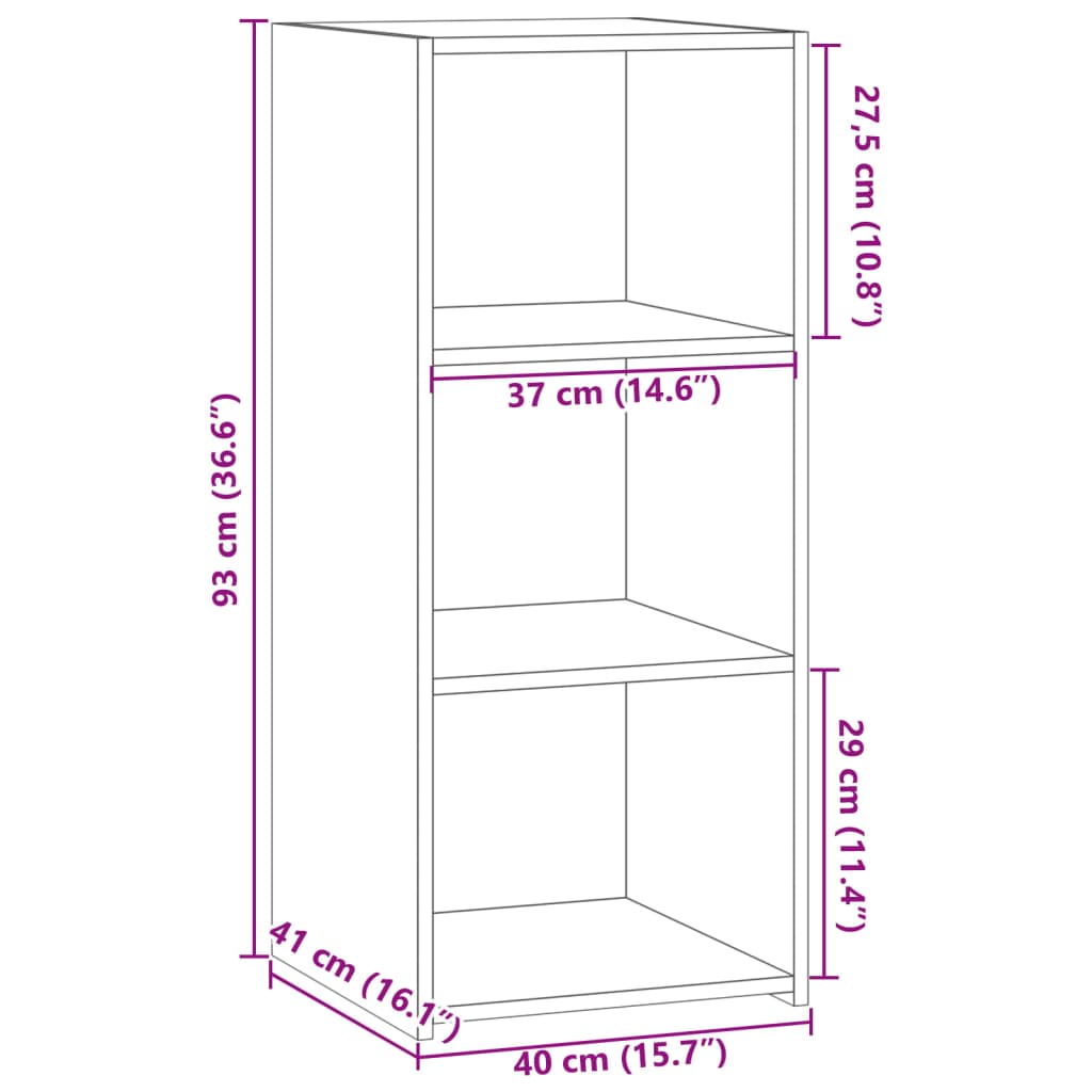 vidaXL Skänk vit 40x41x93 cm konstruerat trä