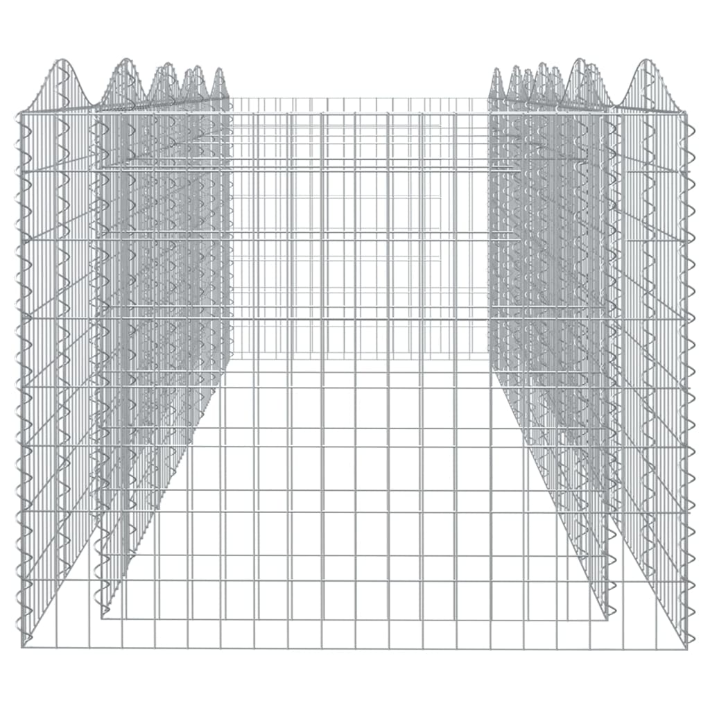 vidaXL Upphöjd planteringsgabion 400x100x100 cm galvaniserat järn