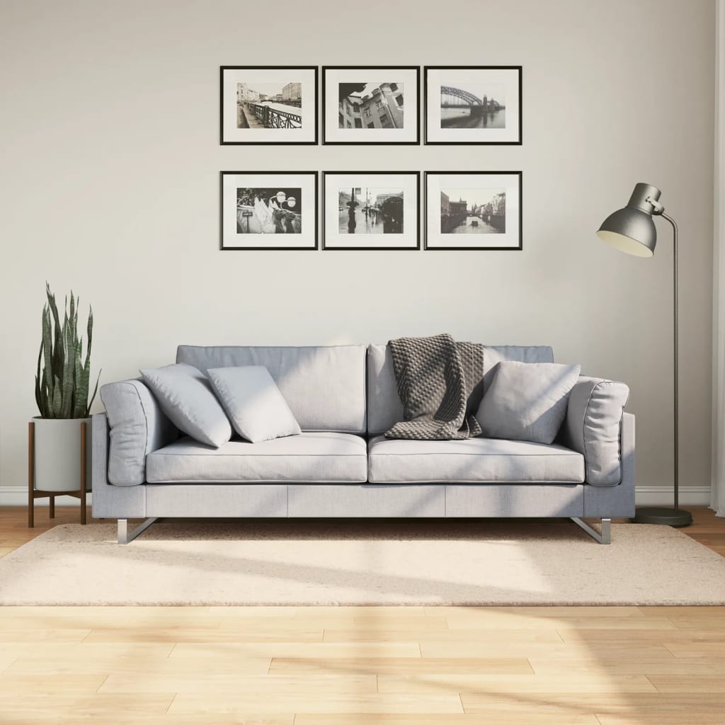 vidaXL Mjuk matta HUARTE med kort lugg tvättbar beige 100x200 cm