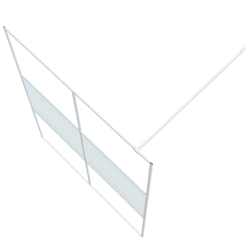 vidaXL Duschvägg vit 140x195 cm klart ESG-glas