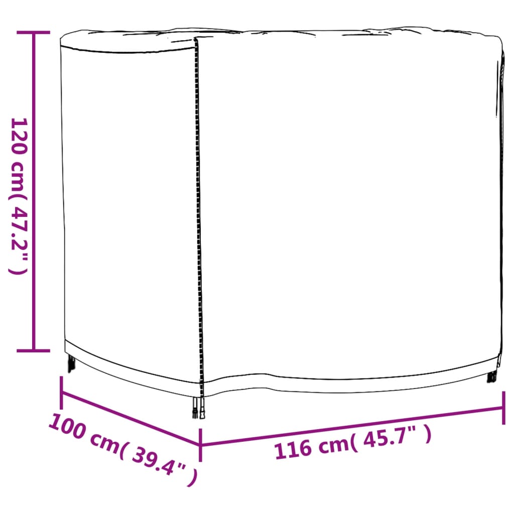 vidaXL Överdrag till trädgårdsmöbel svart 116x100x120cm vattentät 420D