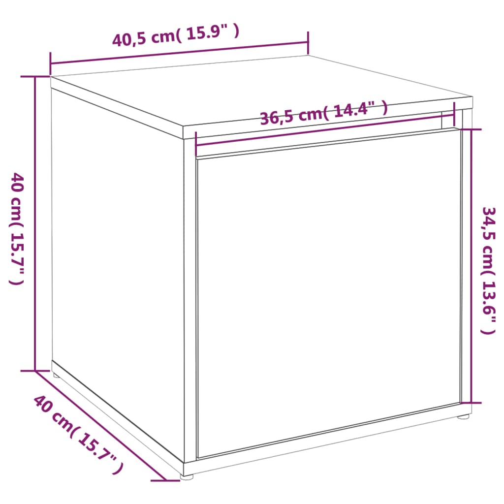 vidaXL Låda vit 40,5x40x40 cm konstruerat trä