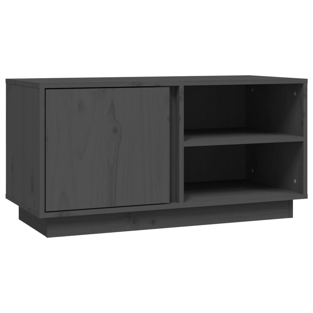 vidaXL Tv-bänk grå 80x35x40,5 cm massiv furu