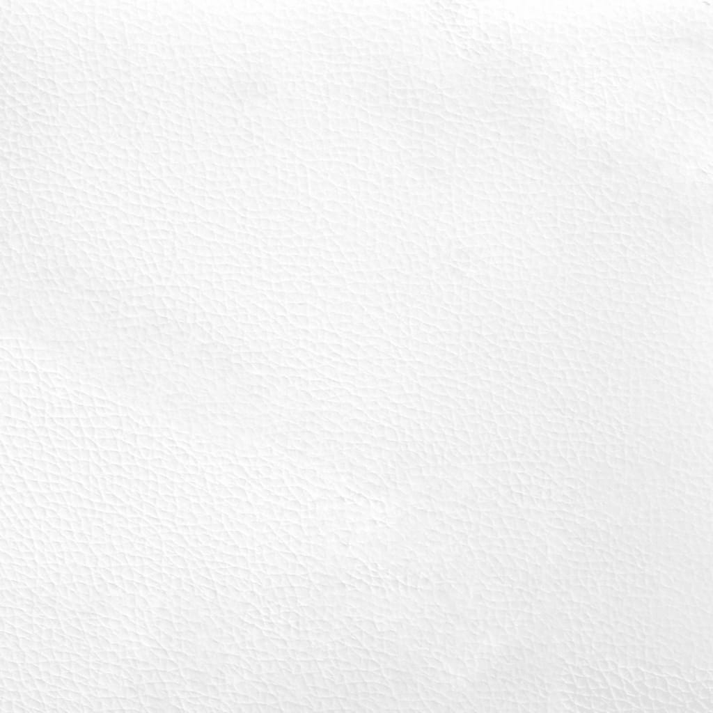 vidaXL Sängram med huvudgavel vit 100x200 cm konstläder