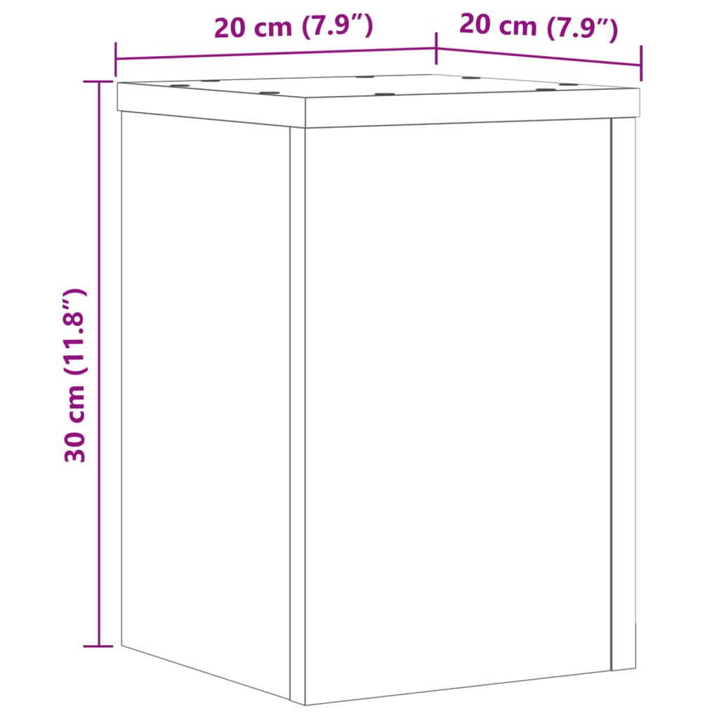 vidaXL Växtställ 2 st vit 20x20x30 cm konstruerat trä