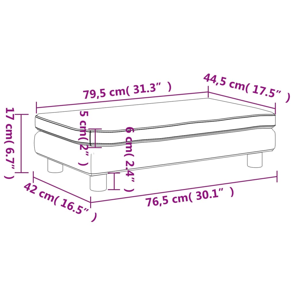 vidaXL Barnsoffa med fotpall cappuccino 100x50x30 cm konstläder