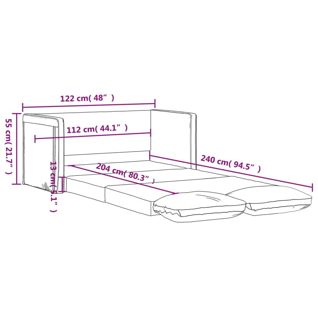 vidaXL Golvbäddsoffa 2-i-1 mörkgul 122x204x55 cm sammet