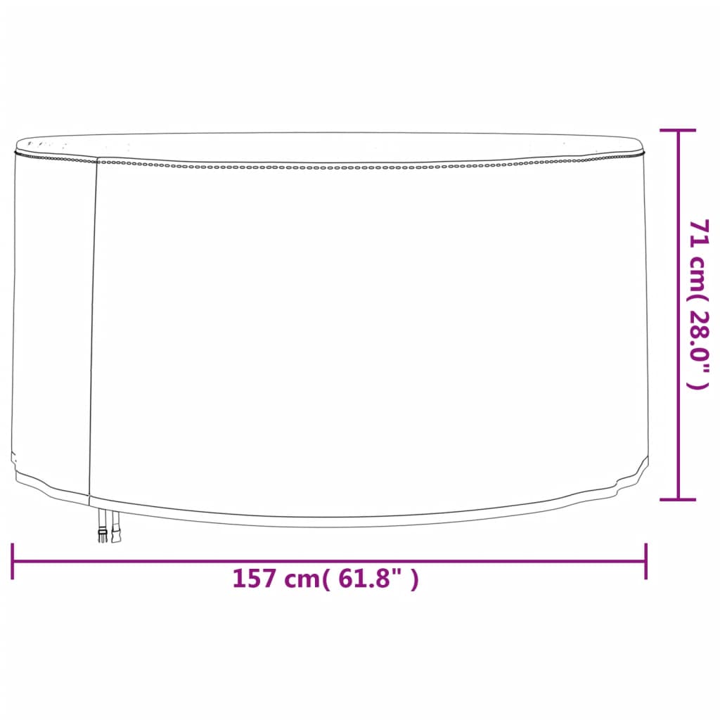 vidaXL Överdrag till trädgårdsmöbler 2 st Ø 157x71 cm 420D oxfordtyg