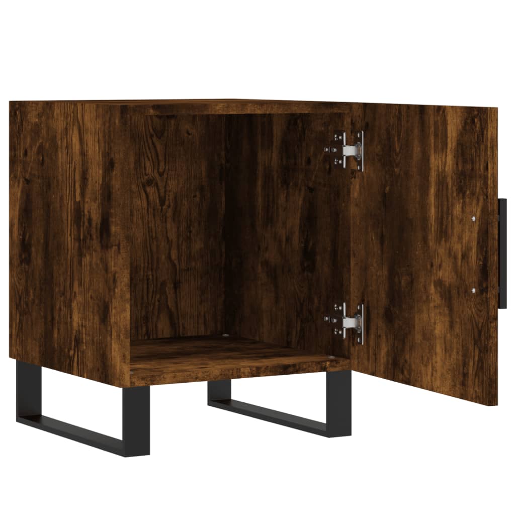 vidaXL Sängbord 2 st rökfärgad ek 40x40x50 cm konstruerat trä