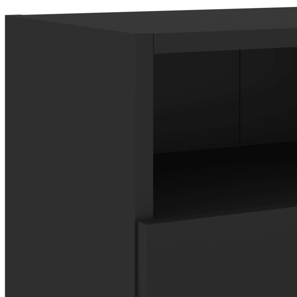 vidaXL Väggmonterad tv-bänk 2 st svart 100x30x30 cm konstruerat trä