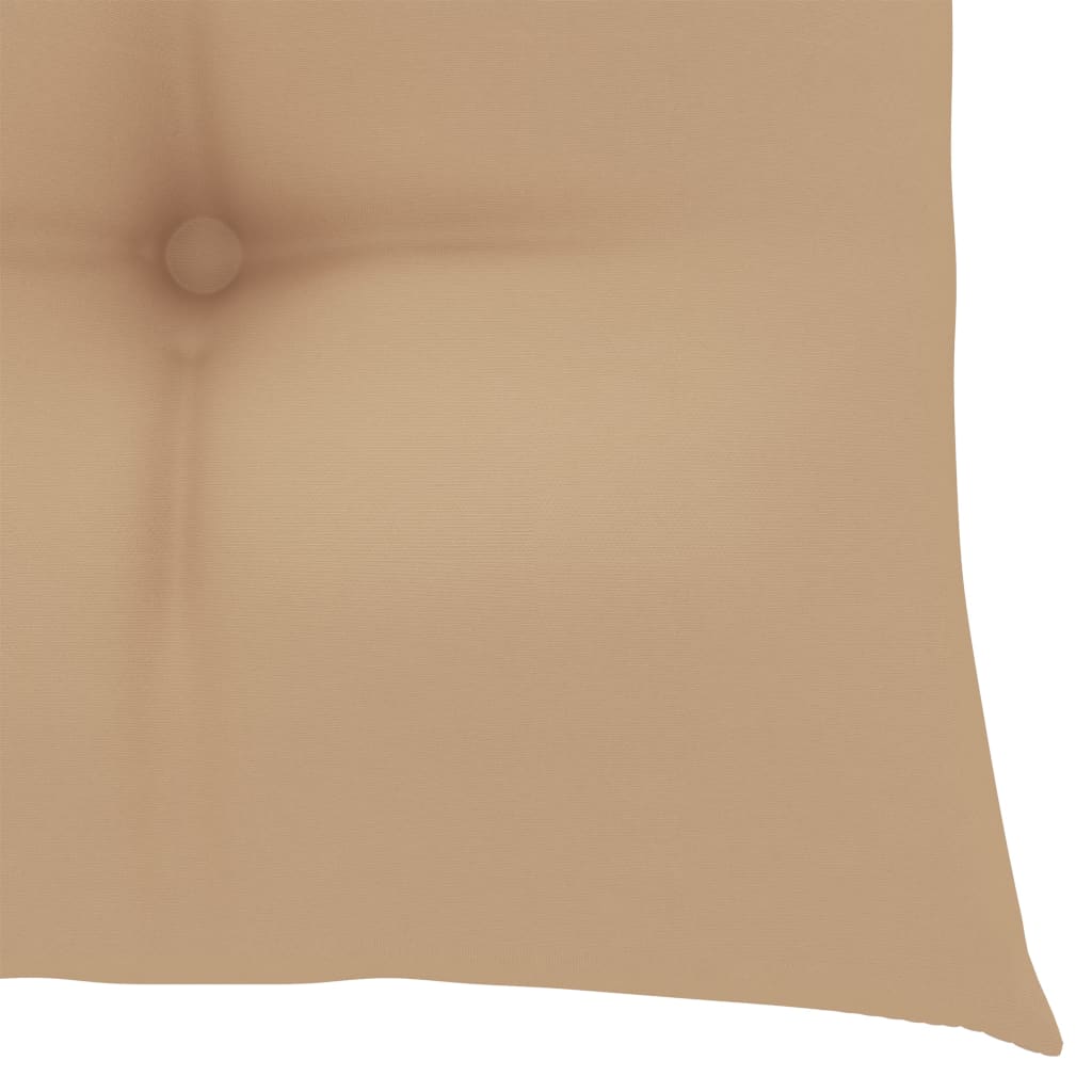 vidaXL Trädgårdsstolar 2 st med beige dynor massiv teak