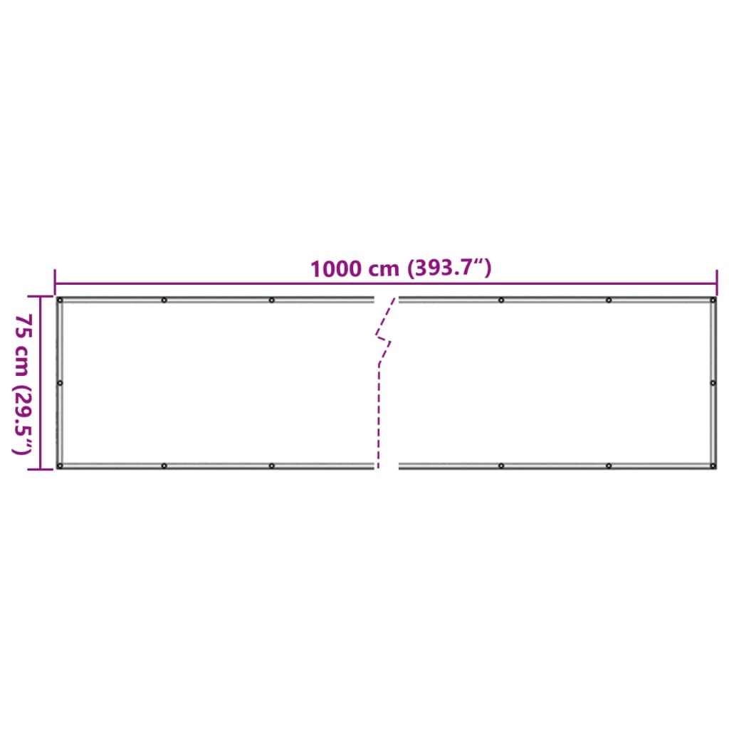 vidaXL Insynsskydd för balkong antracit 1000x75 cm PVC