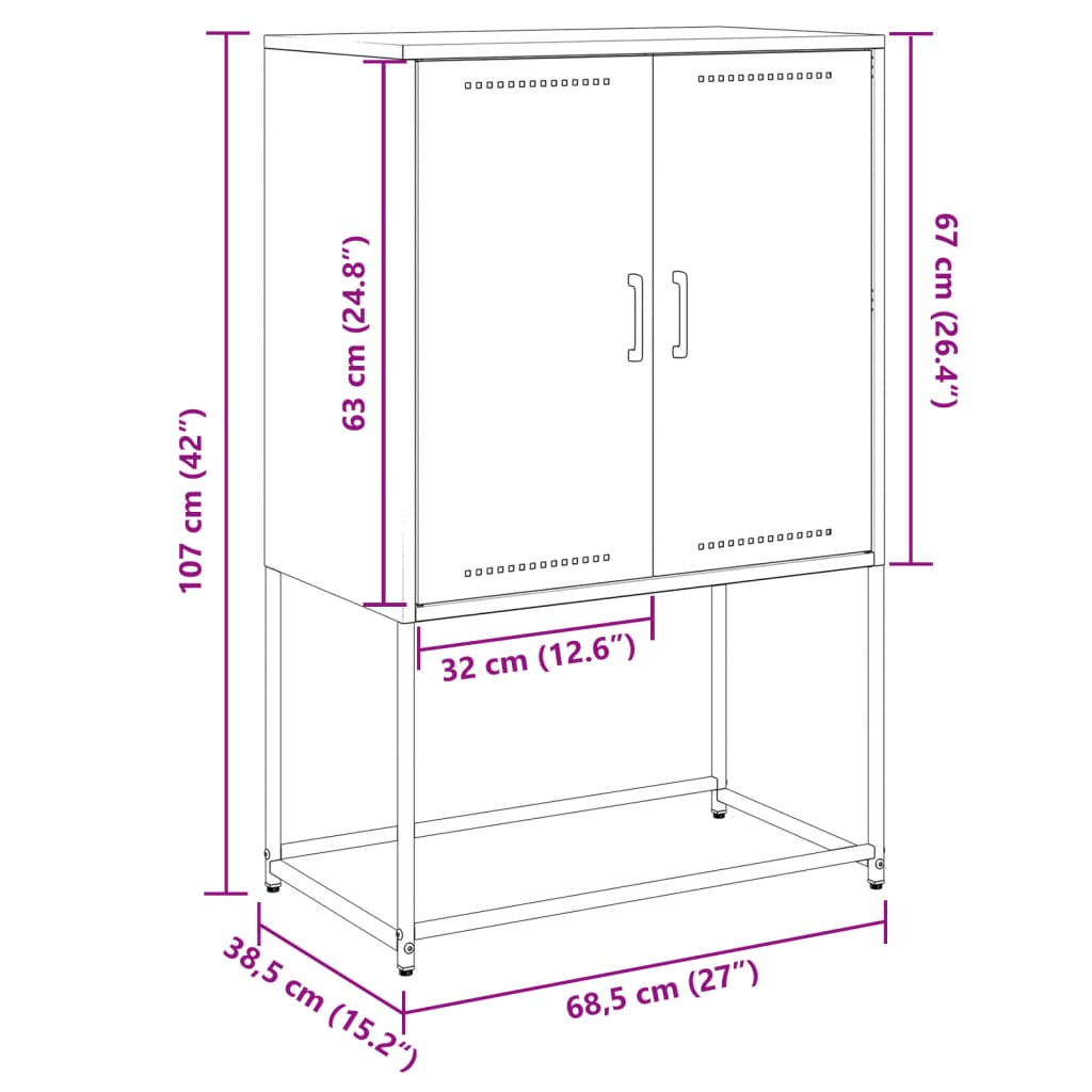 vidaXL TV-skåp antracit 68x39x60,5 cm stål