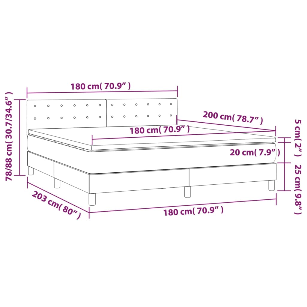 vidaXL Ramsäng med madrass vit 180x200 cm konstläder