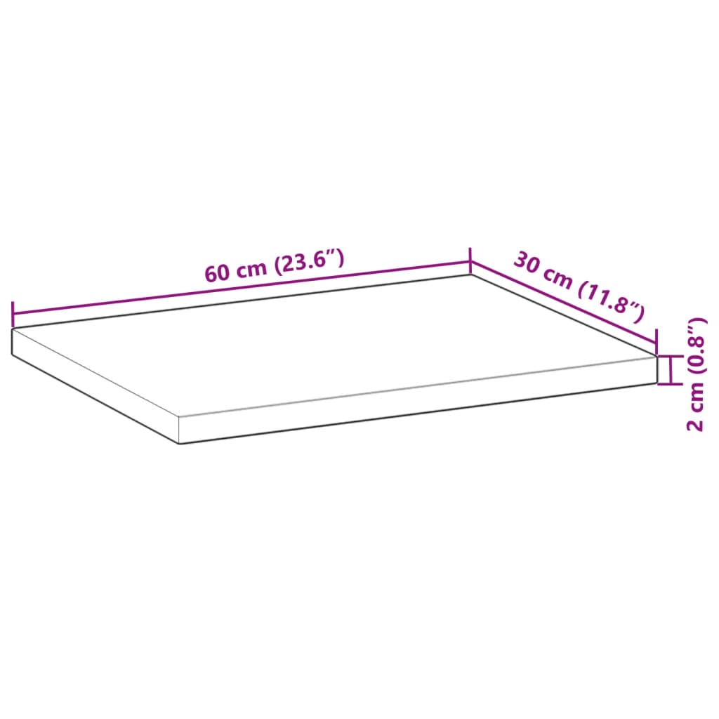 vidaXL Svävande hyllor 4 st 60x30x2 cm obehandlat massivt akaciaträ