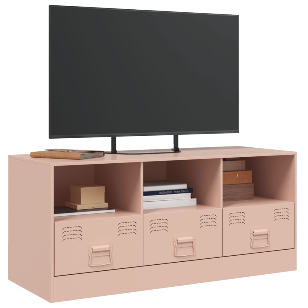 vidaXL TV-skåp rosa 99x39x44 cm stål