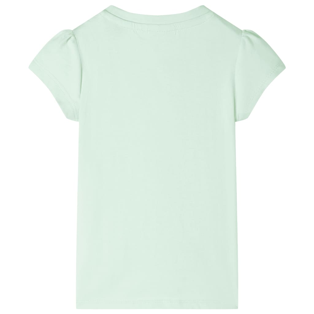 T-shirt med formade ärmar för barn mjuk grön 128
