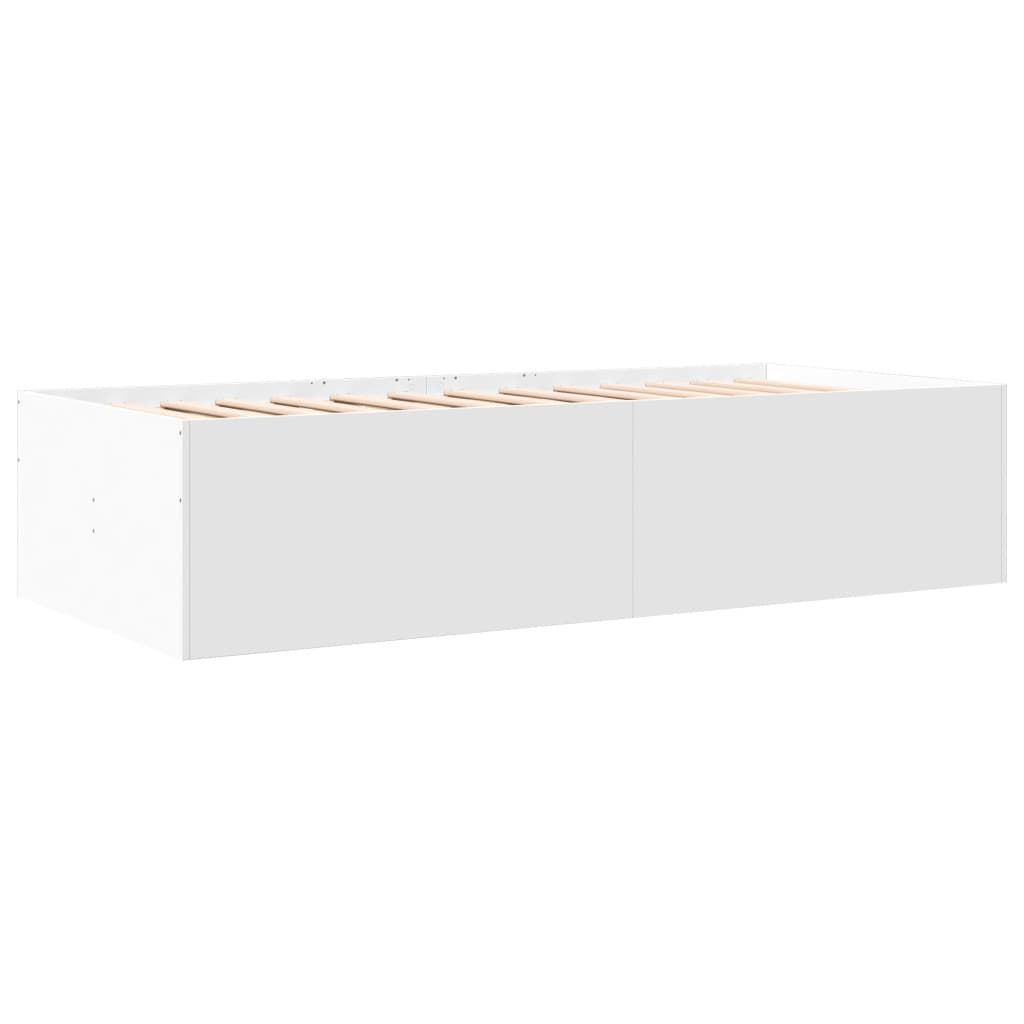 vidaXL Sängram med lådor vit 90x190 cm konstruerat trä