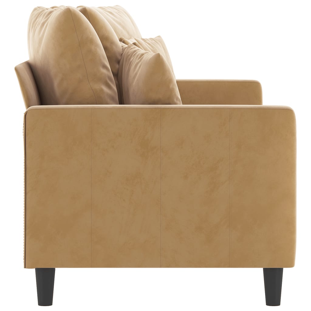 vidaXL Soffa 2-sits brun 140 cm sammet