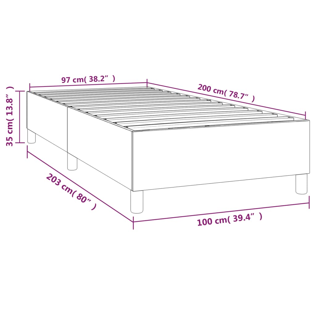 vidaXL Sängram svart 100x200 cm konstläder