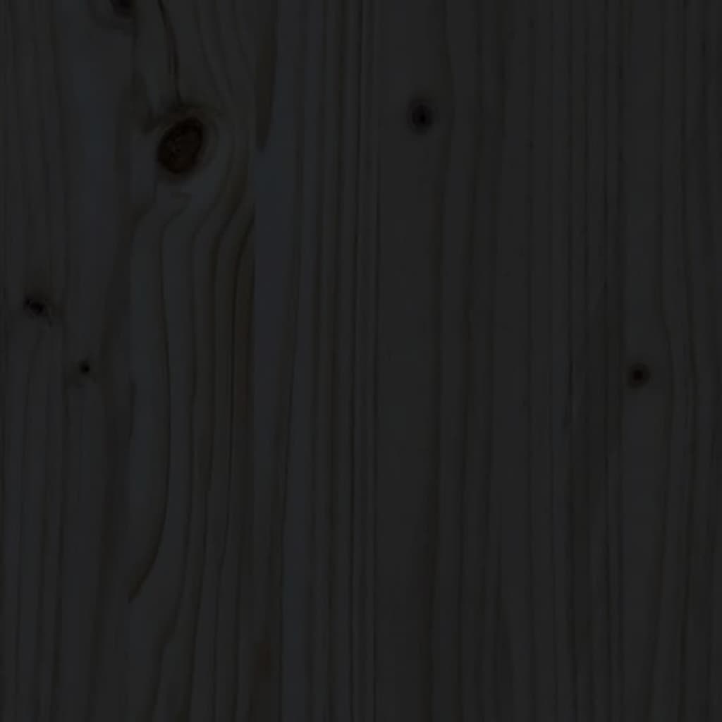 vidaXL Sängram svart 90x200 cm massivt trä