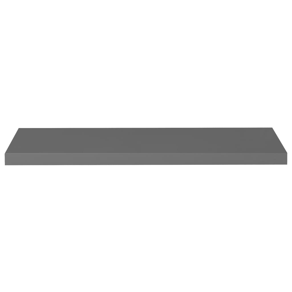 vidaXL Svävande vägghylla grå högglans 90x23,5x3,8 cm MDF