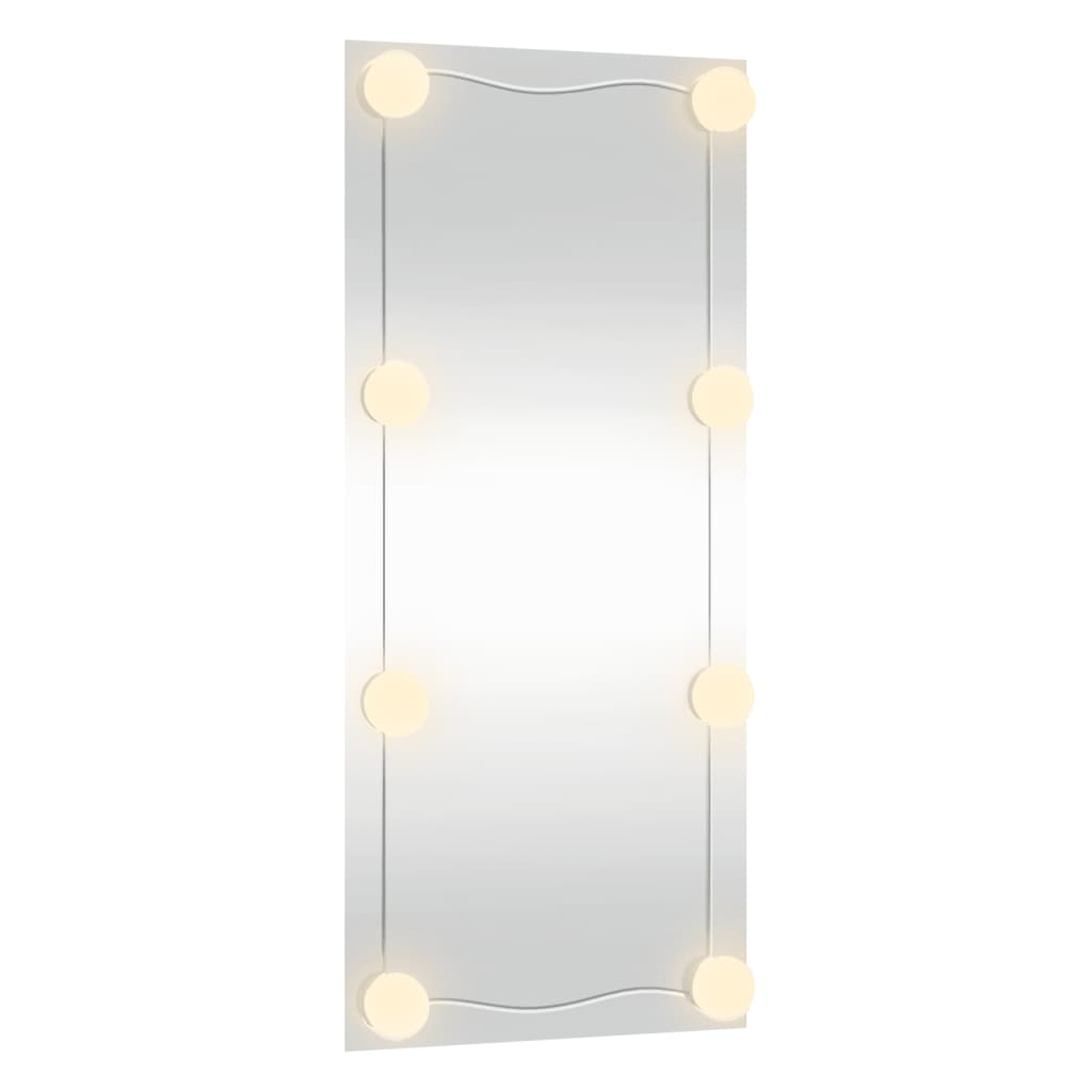 vidaXL Väggspegel med LED-belysning 40x80 cm glas rektangulär