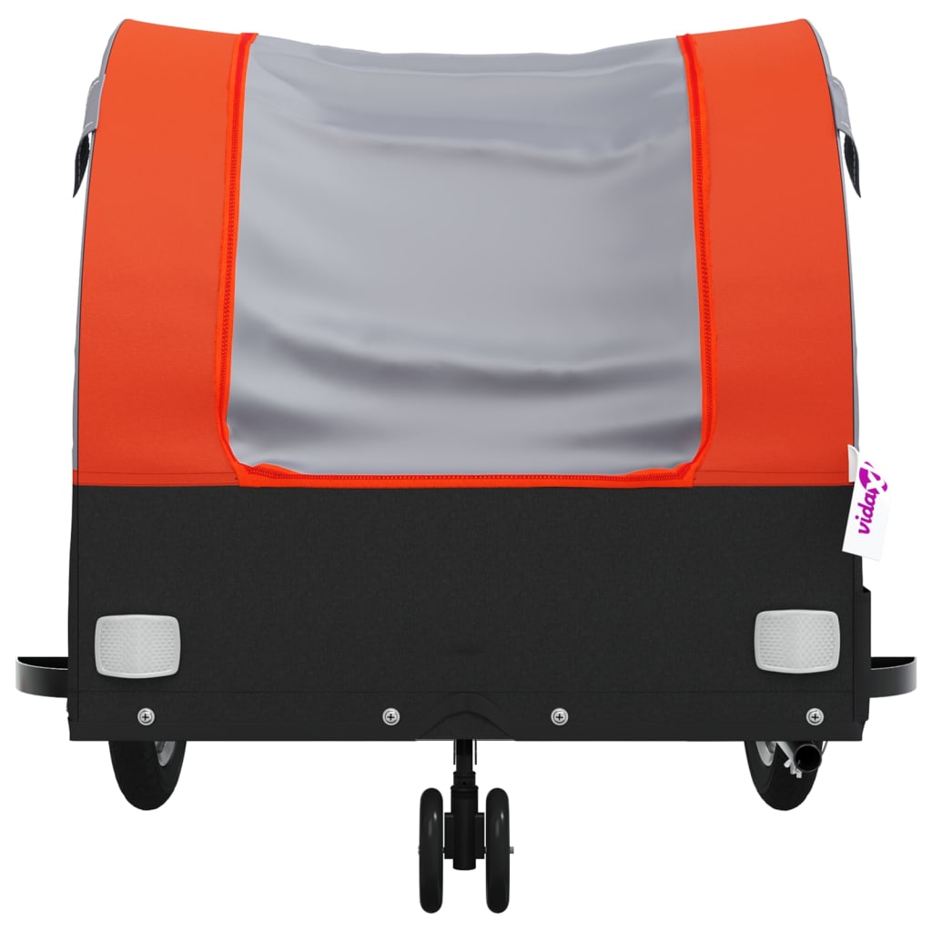 vidaXL Cykelvagn svart och orange 30 kg järn