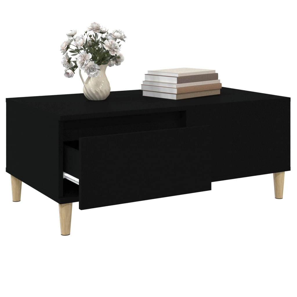 vidaXL Soffbord svart 90x50x36,5 cm konstruerat trä