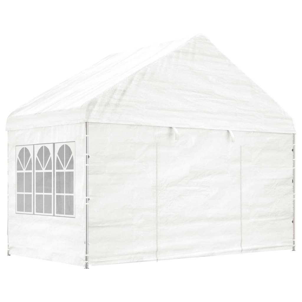 vidaXL Paviljong med tak vit 8,92x4,08x3,22 m polyeten