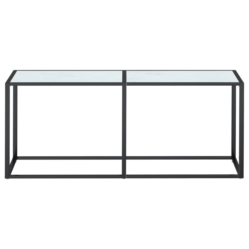 vidaXL Konsolbord vit marmor 180x35x75,5 cm härdat glas