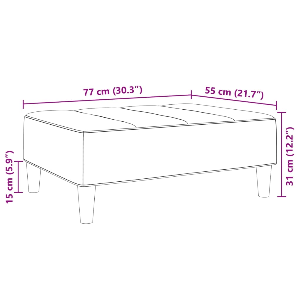 vidaXL Fotpall mörkgrön 77x55x31 cm sammet