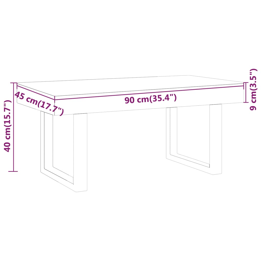 vidaXL Soffbord ljusbrun och svart 90x45x40 cm MDF och järn