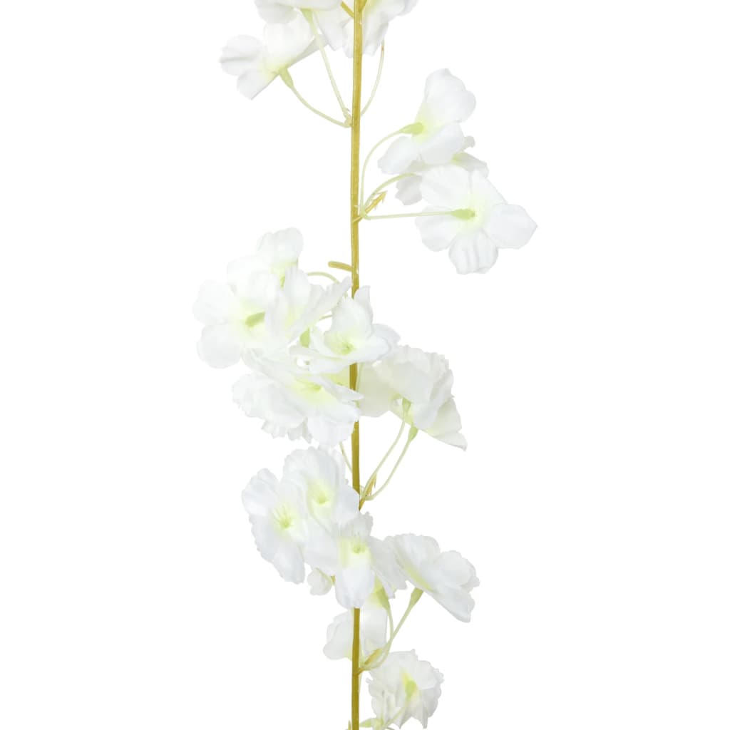 vidaXL Julkransar med blommor 6 st vit 180 cm