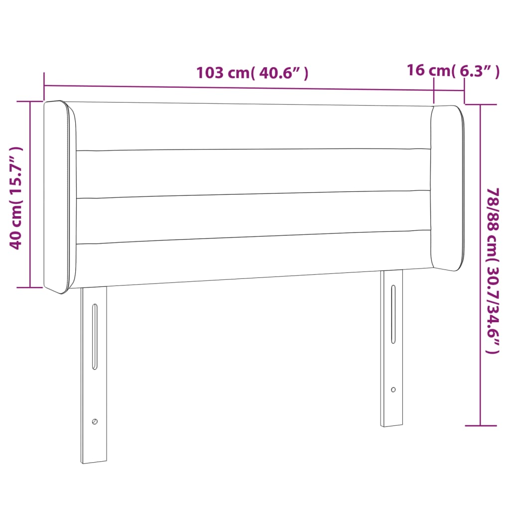 vidaXL Sänggavel LED grön 103x16x78/88 cm tyg