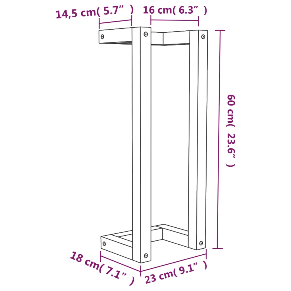 vidaXL Handduksställ Vit 23x18x60 cm massiv furu