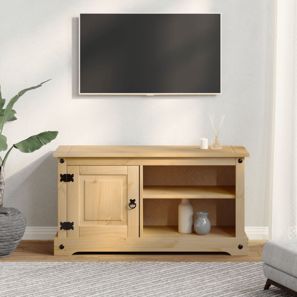 vidaXL Tv-bänk Corona 100x37x52 cm massiv furu