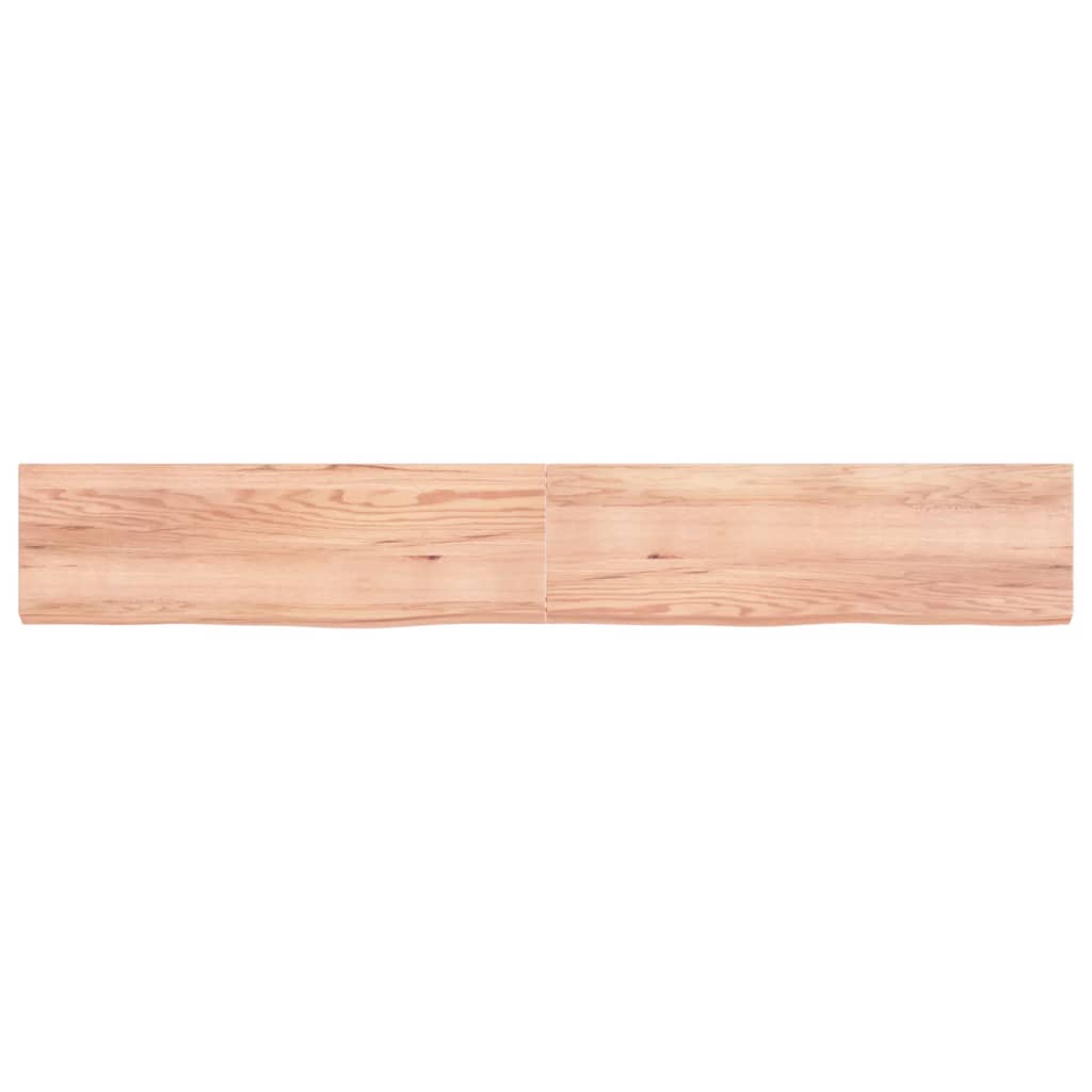 vidaXL Bänkskiva badrum ljusbrun 200x30x(2-6) cm behandlat massivt trä