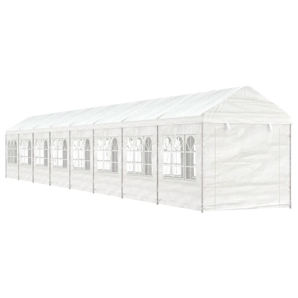 vidaXL Paviljong med tak vit 17,84x2,28x2,69 m polyeten