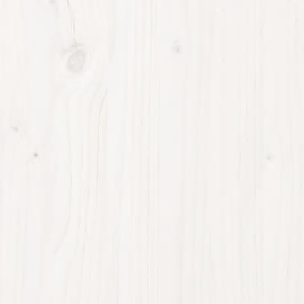 vidaXL Sängram med huvudgavel vit 90x200 cm massivt trä