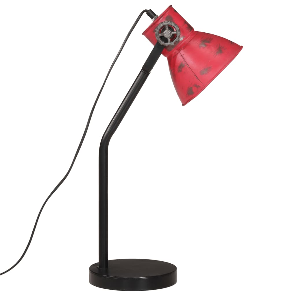 vidaXL Skrivbordslampa 25 W nött röd 17x17x60 cm E27