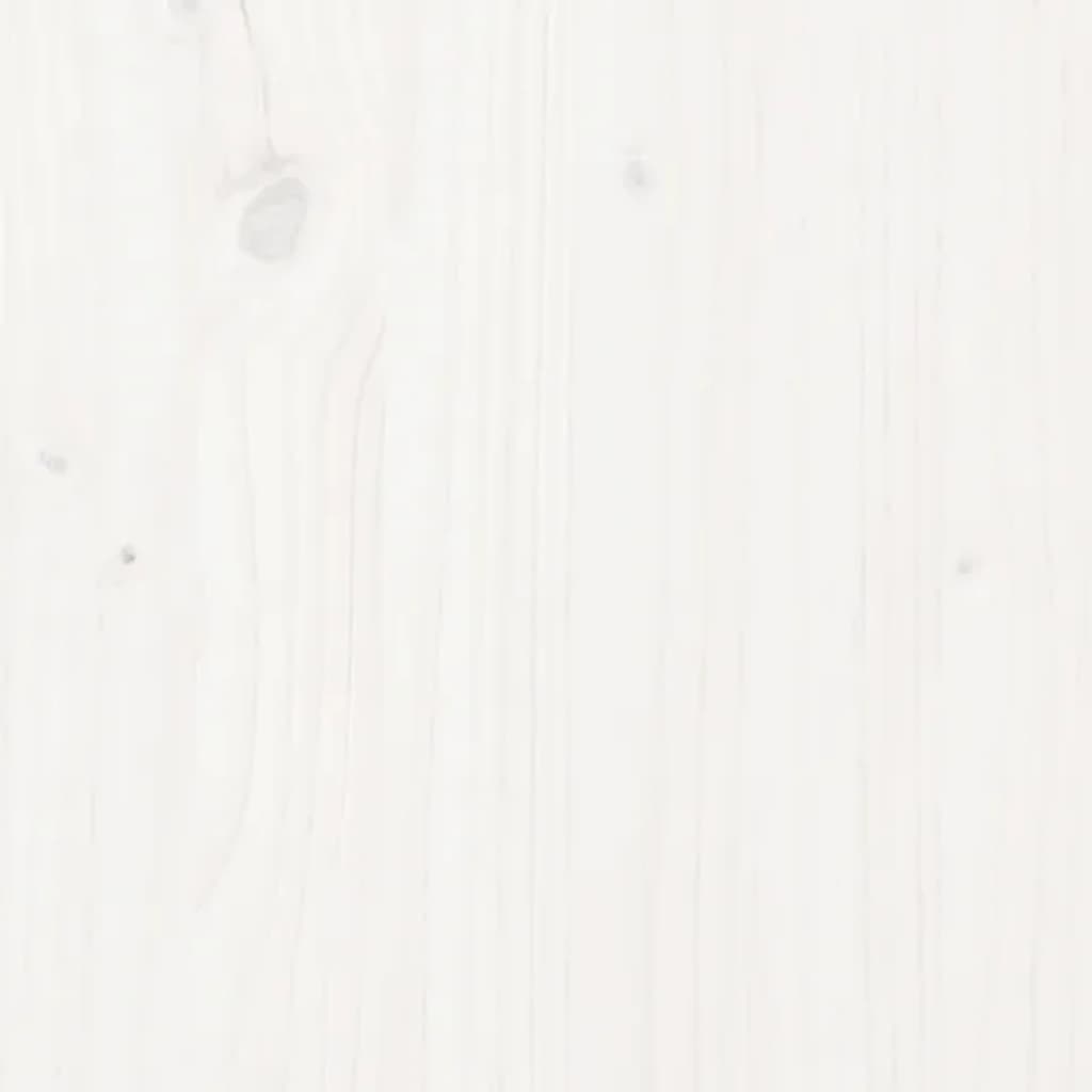 vidaXL Sängram med huvudgavel vit 160x200 cm massivt trä