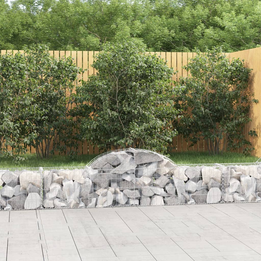 vidaXL Gabion bågformad 4 st 200x30x40/60 cm galvaniserat järn