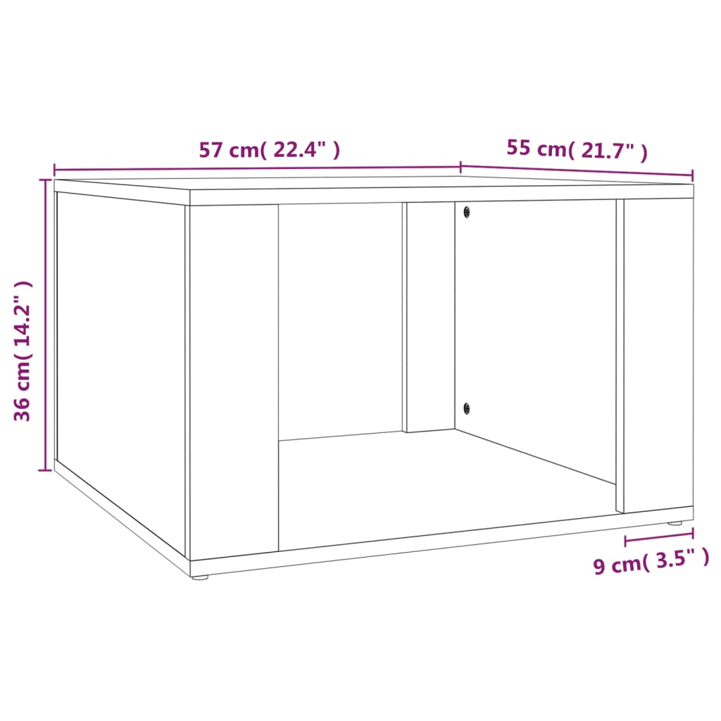 vidaXL Sängbord vit 57x55x36 cm konstruerat trä